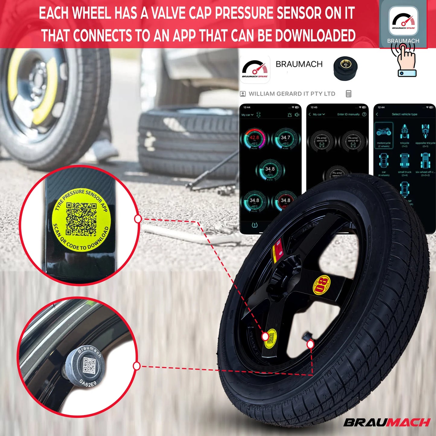 Audi A4 Q4 Space Saver Tyre Spare Wheel - HUB CENTRIC - Braumach Spare Wheel Kit All Models - 2015-2026