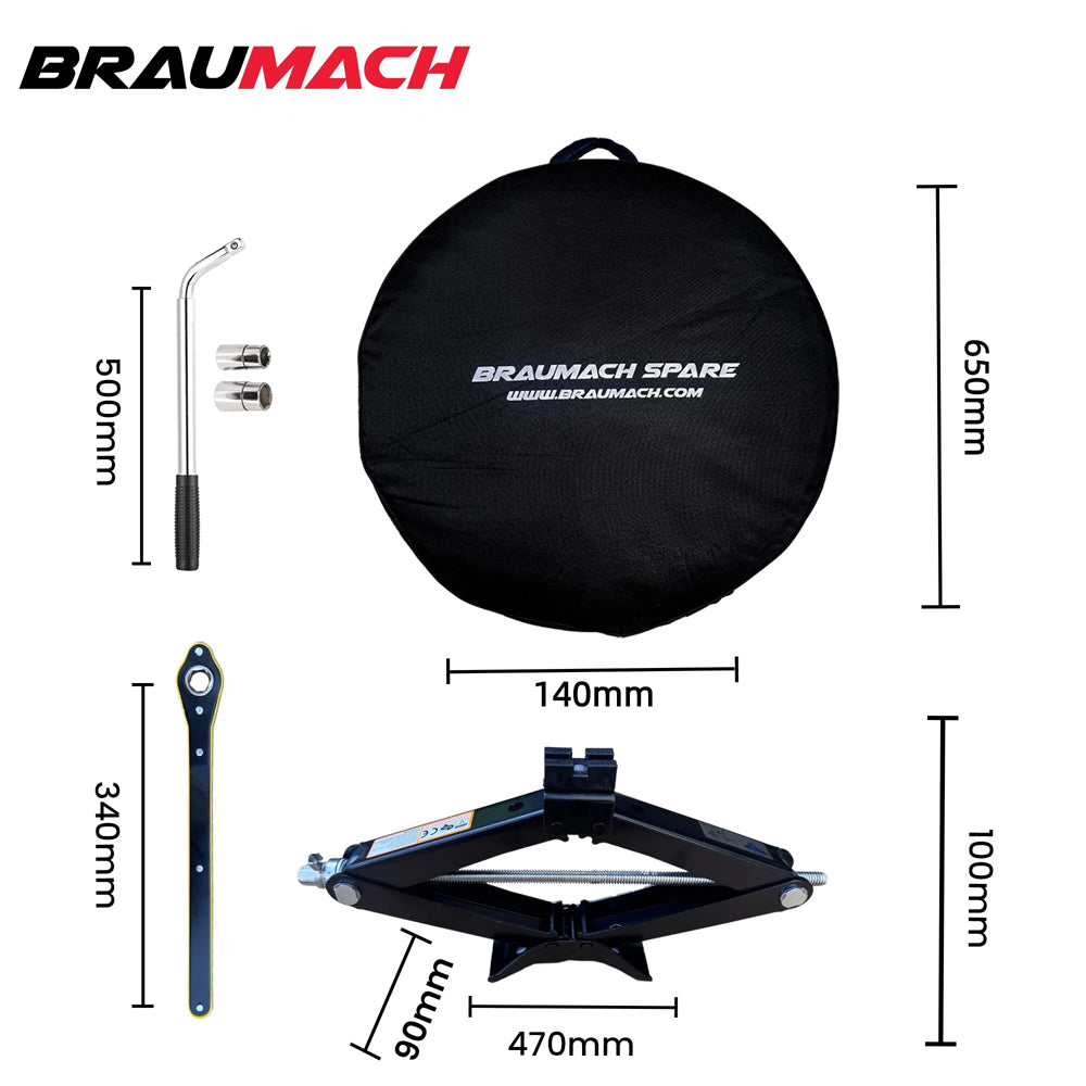 Audi A1 Space Saver Tyre Spare Wheel - HUB CENTRIC - Braumach Spare Wheel Kit All Models - 2014-2026